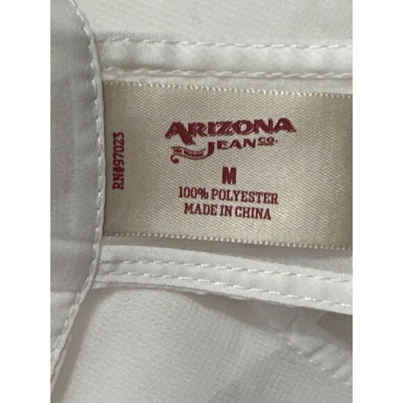 Arizona Jean Company Sheer White Floral Cover-Up Thin Polyester Size M - Picture 7 of 9